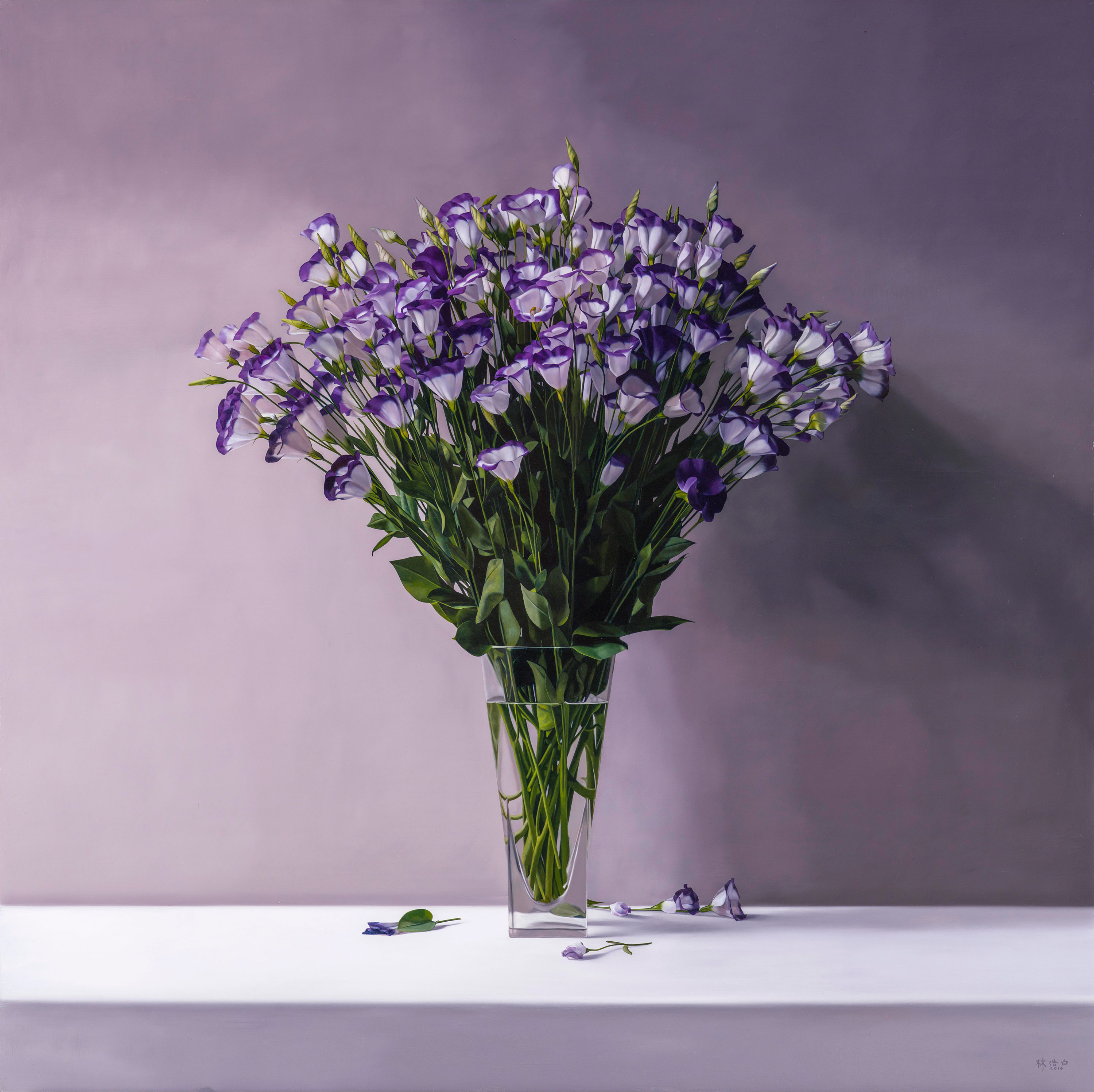 Fine Moments|美好時光作品-Commune|眾像|,Oil on linen mounted on
								panel|油彩木板裱麻,128 x 128 cm|2014