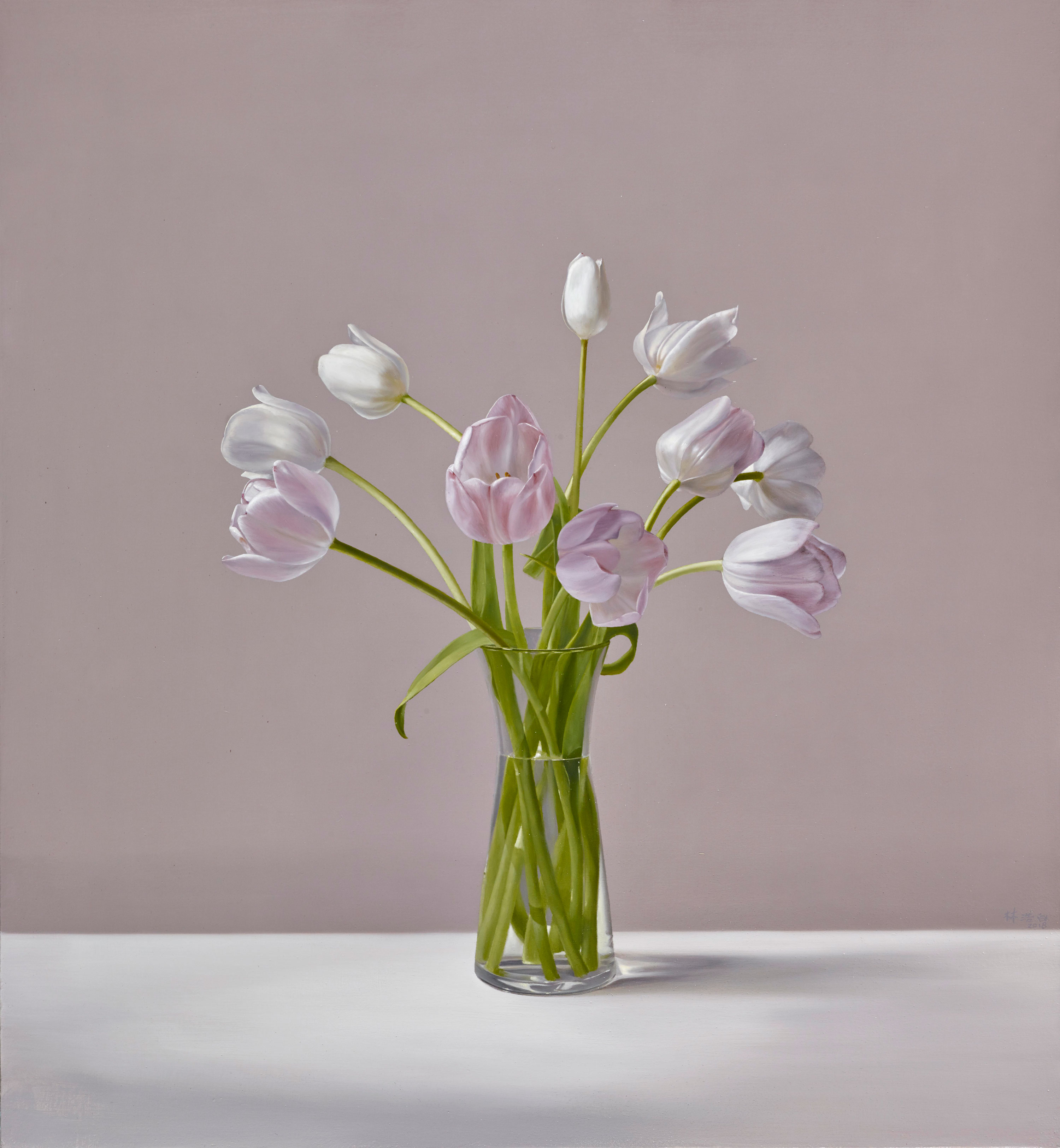Fine Moments|美好時光作品-Ensemble in Luminescence|輕柔舞衣|,Oil on linen mounted on
								panel|油彩木板裱麻,65 x 60 cm|2018