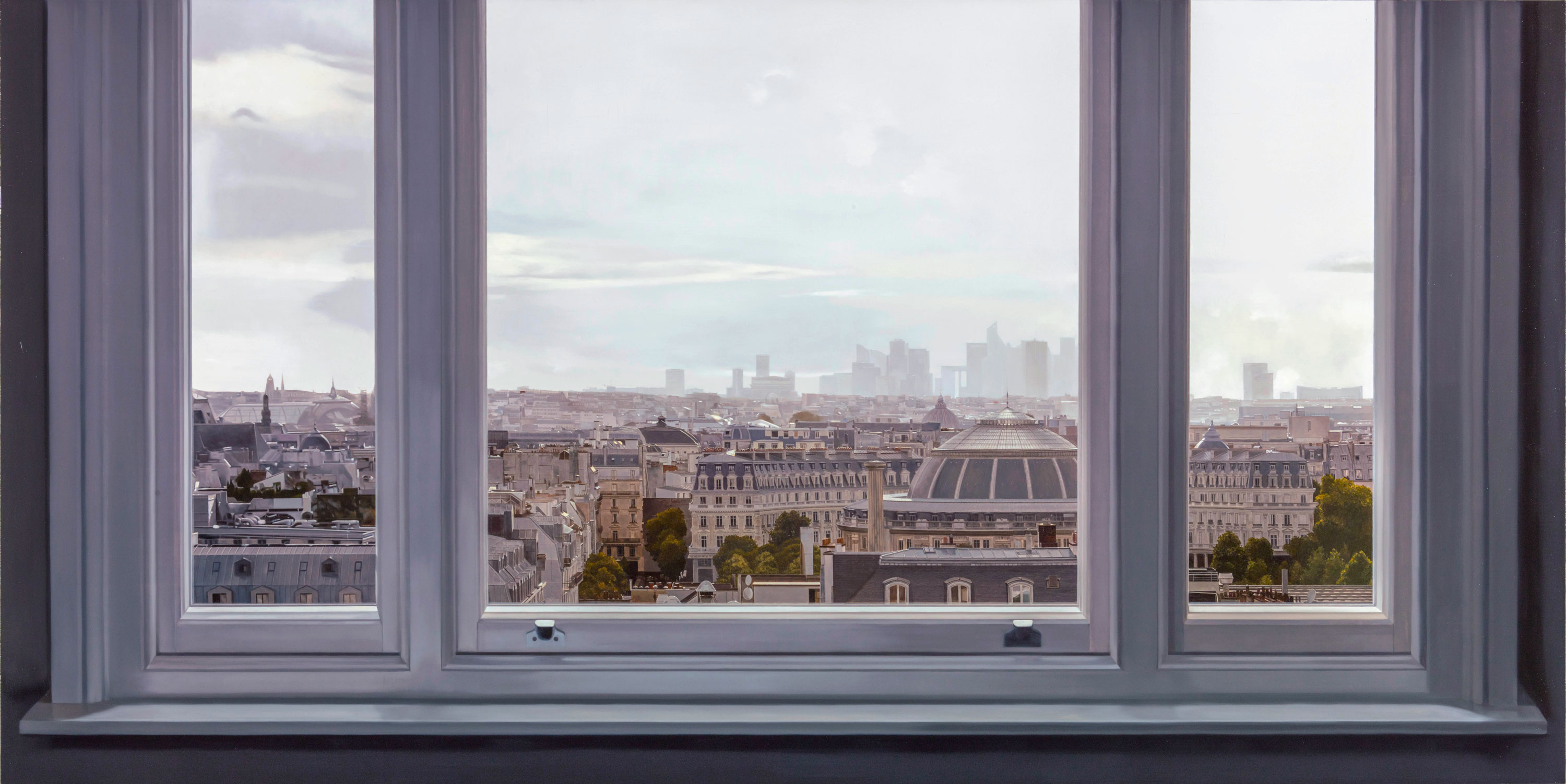 Windows|窗作品-Beyond|邊際|,Oil on linen mounted on
								panel|油彩木板裱麻,110 x 219 cm|2017