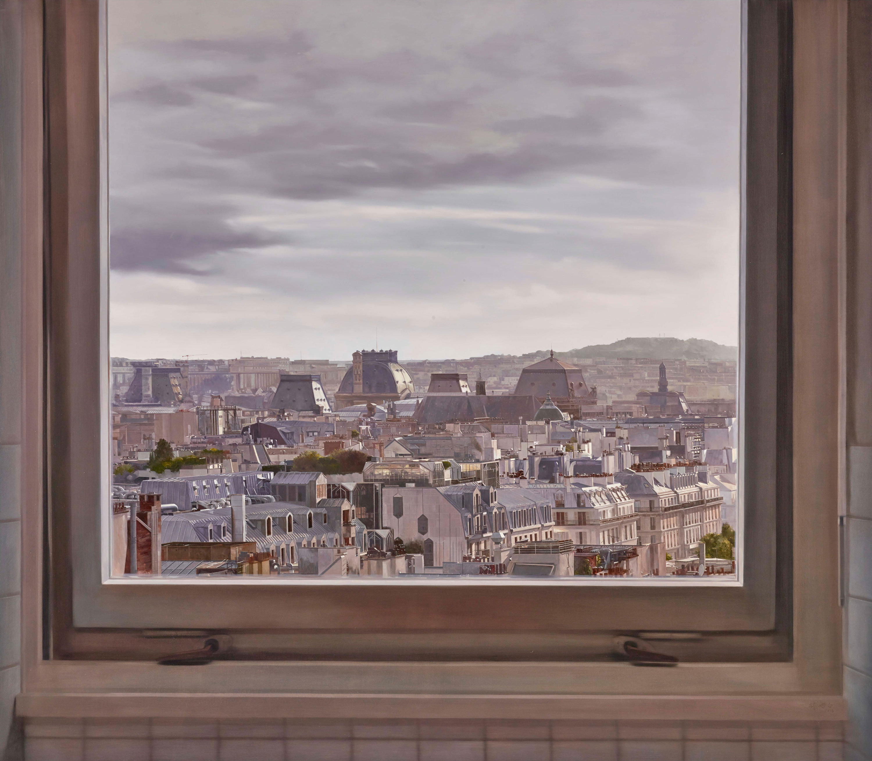 Windows|窗作品-Beyond No.2|邊際 No.2|,Oil on linen mounted on
					panel|油彩木板裱麻,90 x 103 cm|2018