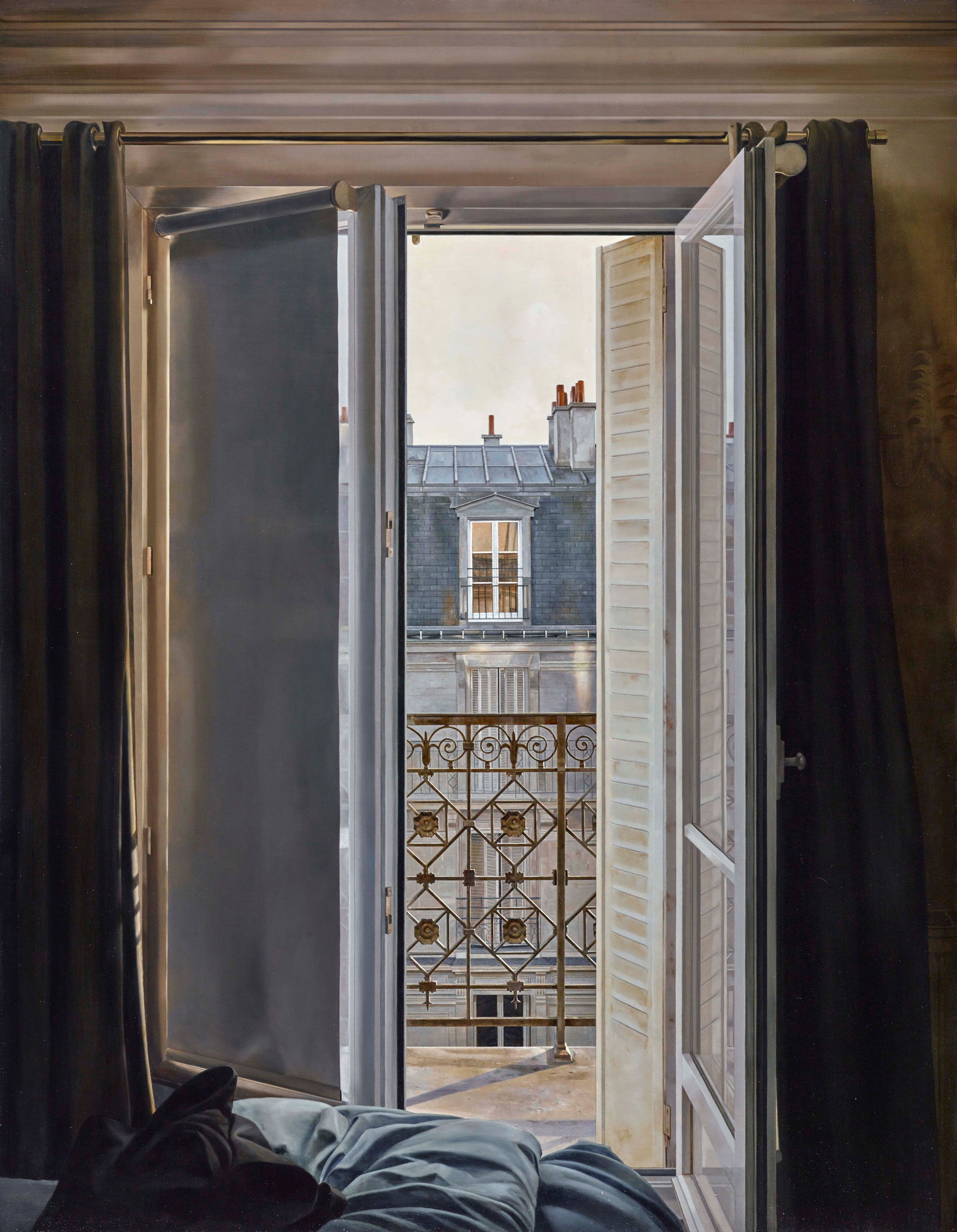 Windows|窗作品-Dawn Enters the Room|晨光入室|,Oil on linen mounted on
		panel|油彩木板裱麻,116 x 90 cm|2020
