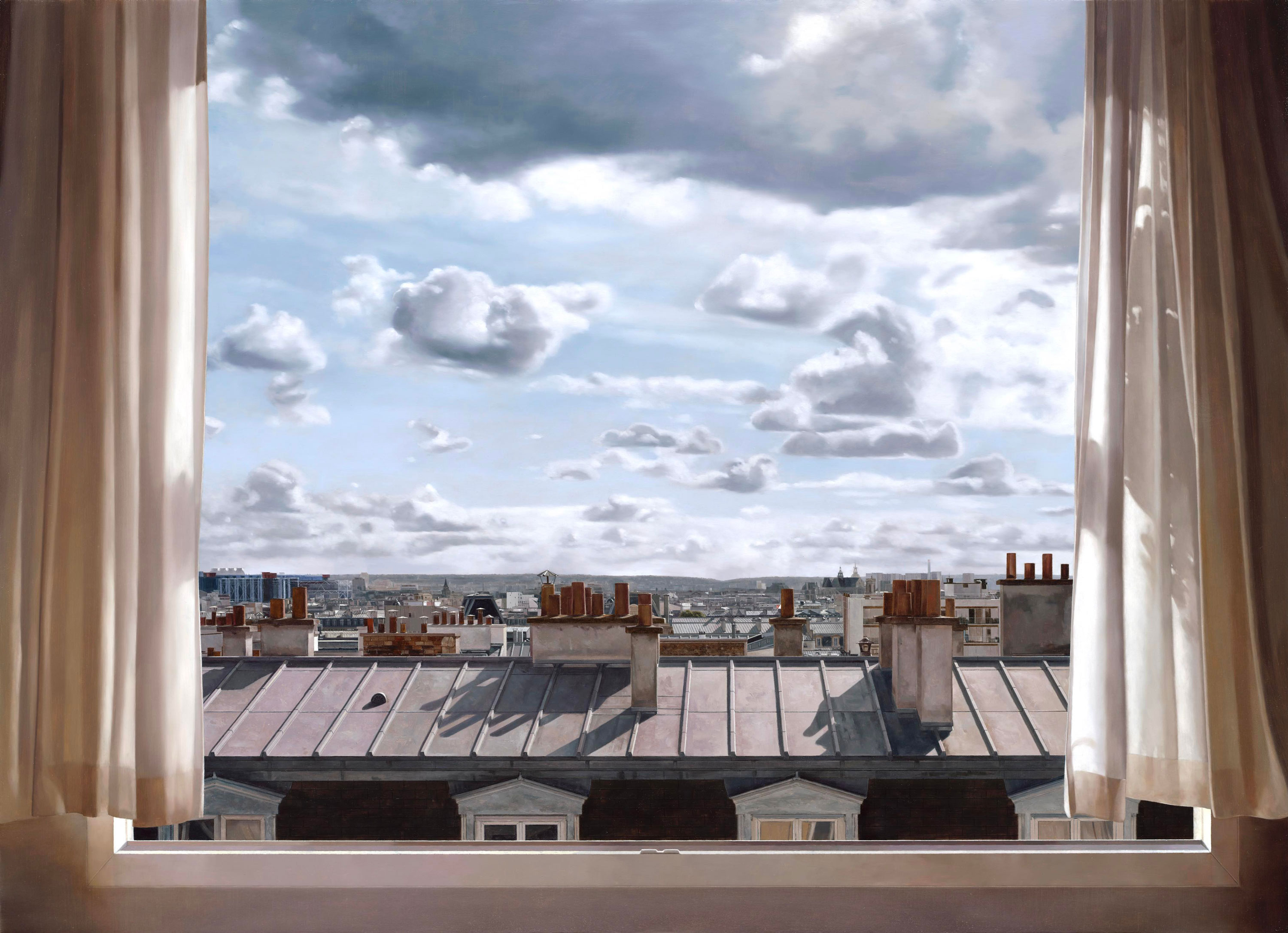 Windows|窗作品-Beautiful Day|風和日麗|,Oil on linen mounted on
								panel|油彩木板裱麻,90 x 124 cm|2022