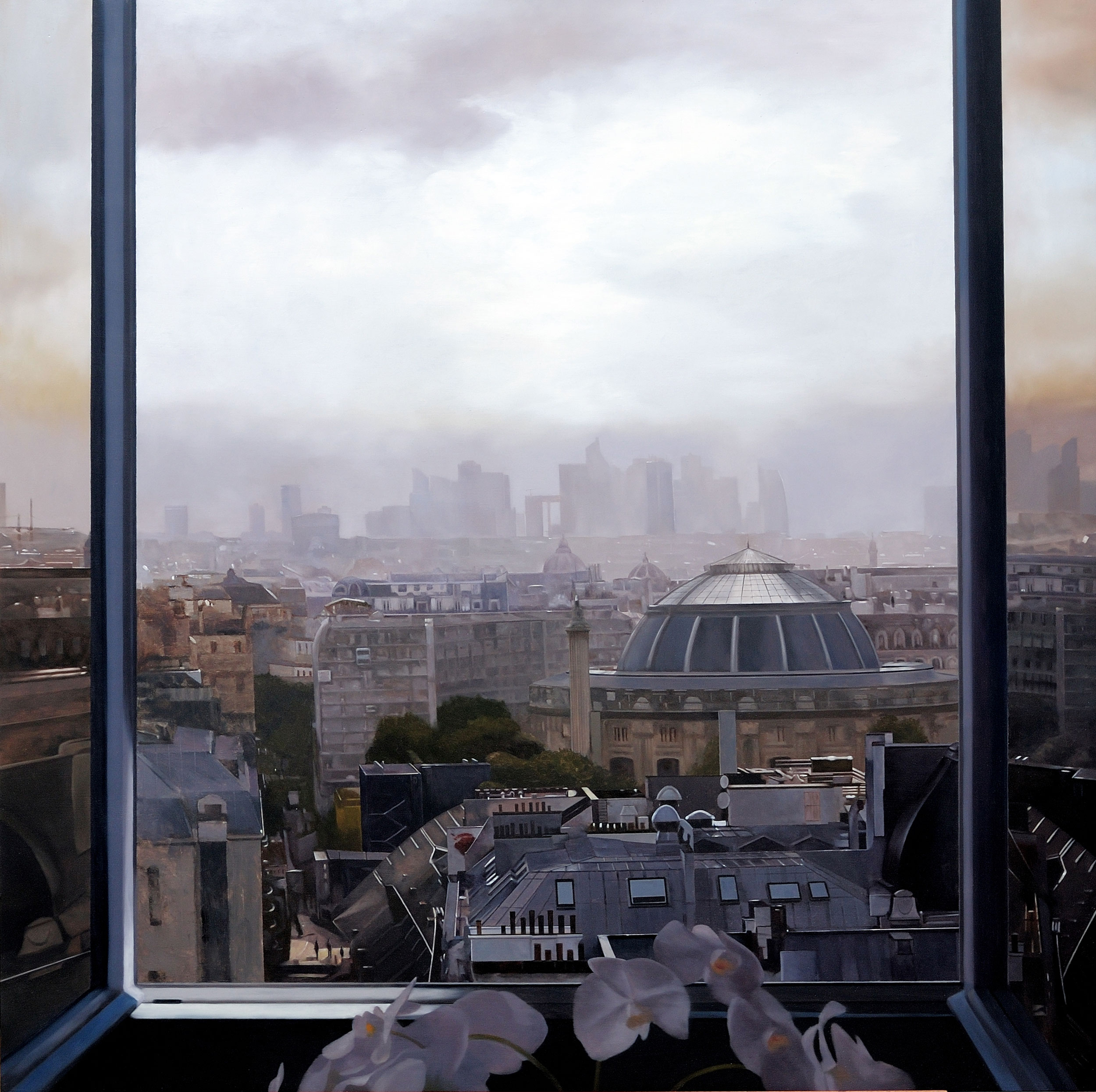 Windows|窗作品-Beyond|邊際|,Oil on linen mounted on
		panel|油彩木板裱麻,90 x 90 cm|2017
